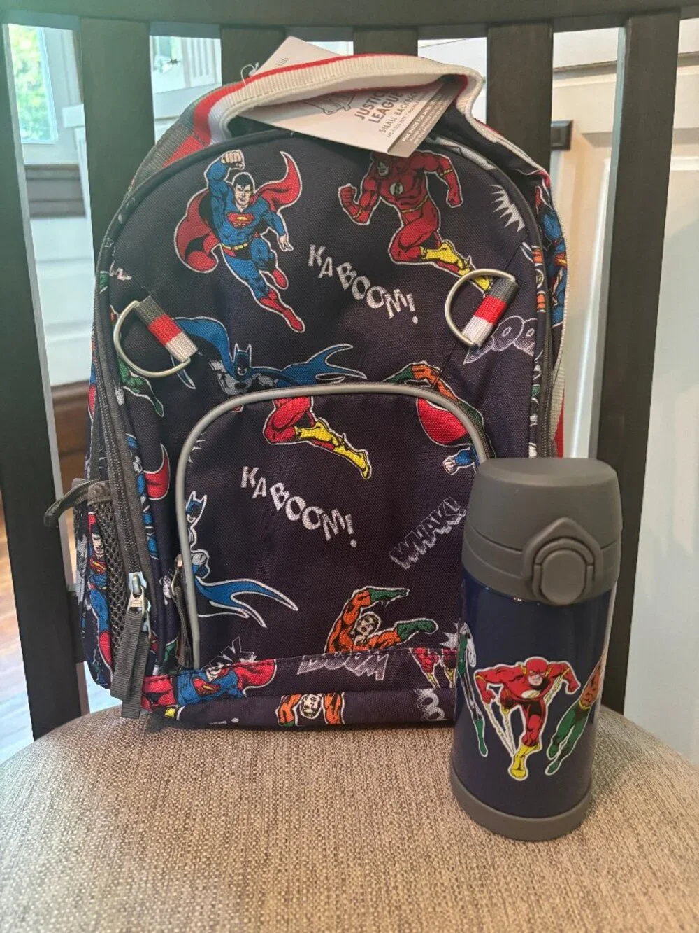 POTTERY BARN School BACKPACK WATER MARVEL COMIC AVENGER HERO Superman travel SET